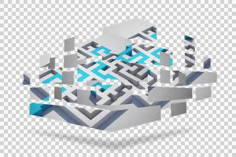 Maze and arrow on abstract screen Stock Photos