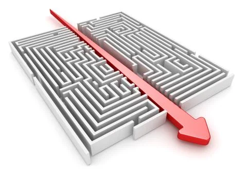 Maze and arrow Stock Illustration