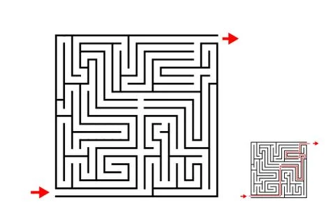 Maze and labyrinth game, vector design on white Stock Illustration