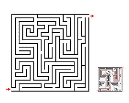 Maze and labyrinth game, vector design on white Stock Illustration