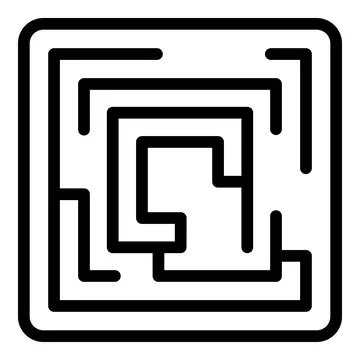 Maze barcode icon outline vector. Qr code 스톡 일러스트