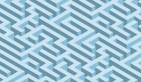 The maze, blue labyrinth - endless Stock Illustration