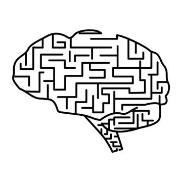 Maze Brain icon Stock Illustration