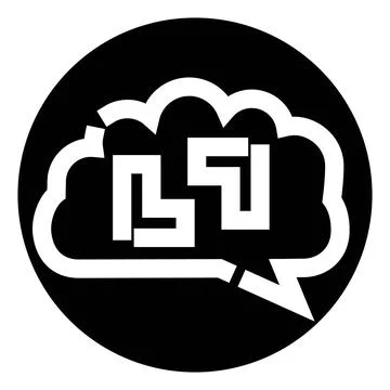 Maze brain in speech bubble icon concept 스톡 일러스트