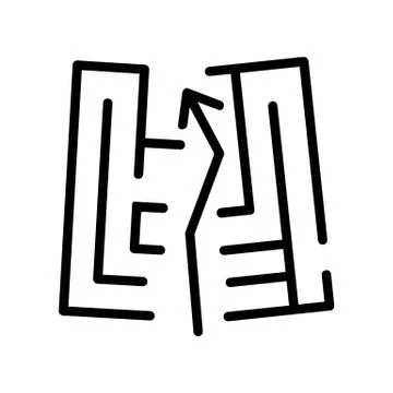 Maze break icon vector outline illustration Illustrazione stock