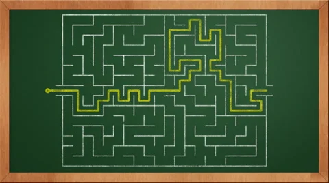 Maze on a chalkboard Stock Footage 1002803