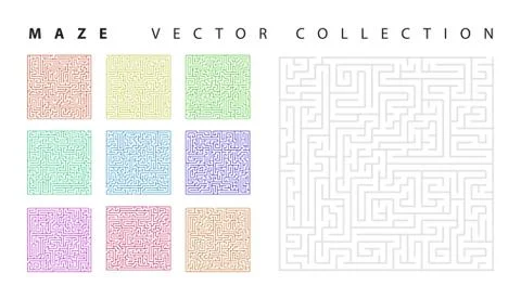 Maze collection Stock Illustration
