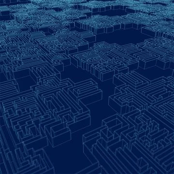 The maze contour, blue labyrinth - endless. Vector illustration 스톡 일러스트