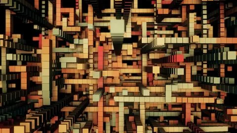 A maze of cubes Stock Photos