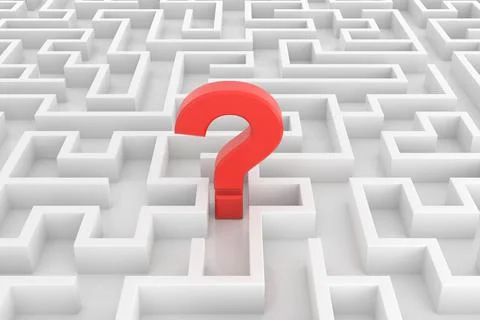 The maze with find solution concepts. 3D rendering. Stock Illustration