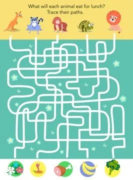 Maze game, activity for children. Vector illustration. African Australian Stock Illustration