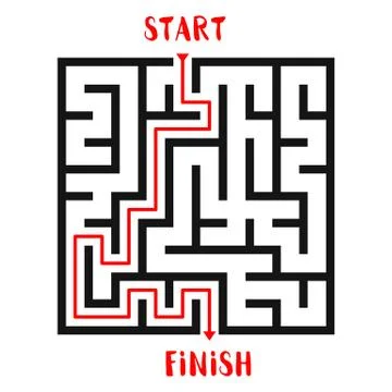 Maze Game background. Labyrinth with Entry and Exit. 스톡 일러스트