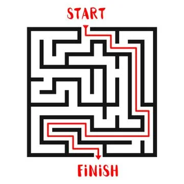 Maze Game background. Labyrinth with Entry and Exit. 스톡 일러스트