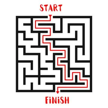 Maze Game background. Labyrinth with Entry and Exit. 스톡 일러스트