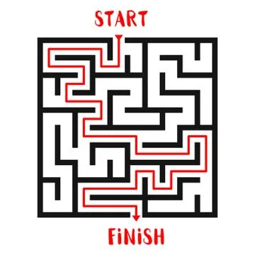 Maze Game background. Labyrinth with Entry and Exit. Illustrazione stock