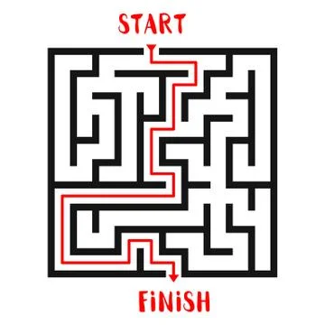 Maze Game background. Labyrinth with Entry and Exit. Stockillustratie