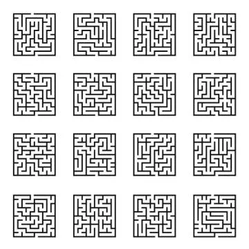 Maze Game background. Labyrinth with Entry and Exit. 스톡 일러스트