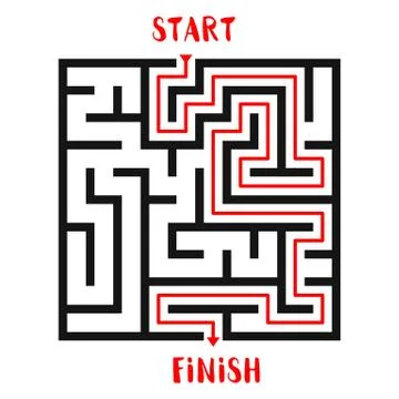 Maze Game background. Labyrinth with Entry and Exit. Illustrazione stock