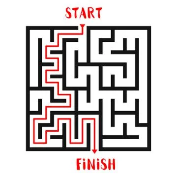 Maze Game background. Labyrinth with Entry and Exit. Illustrazione stock