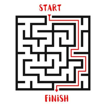 Maze Game background. Labyrinth with Entry and Exit. Illustrazione stock