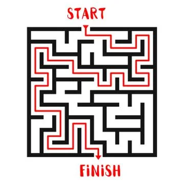 Maze Game background. Labyrinth with Entry and Exit. Illustrazione stock