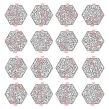 Maze Game background. Labyrinth with Entry and Exit. Illustrazione stock