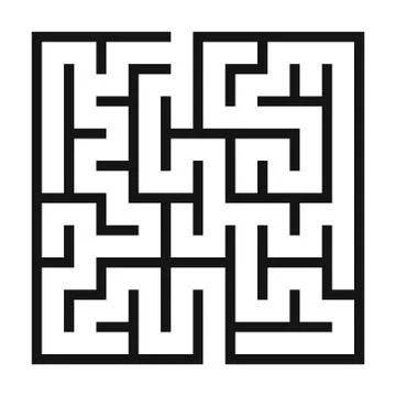 Maze Game background. Labyrinth with Entry and Exit. 스톡 일러스트