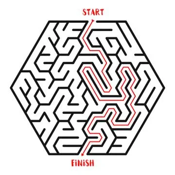 Maze Game background. Labyrinth with Entry and Exit. Illustrazione stock