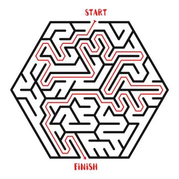 Maze Game background. Labyrinth with Entry and Exit. 스톡 일러스트