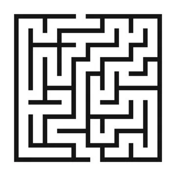 Maze Game background. Labyrinth with Entry and Exit. Illustrazione stock