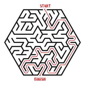 Maze Game background. Labyrinth with Entry and Exit. Illustrazione stock