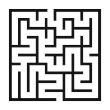 Maze Game background. Labyrinth with Entry and Exit. Illustrazione stock