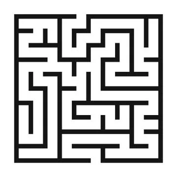 Maze Game background. Labyrinth with Entry and Exit. 스톡 일러스트