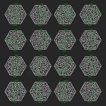 Maze Game background. Labyrinth with Entry and Exit. Illustrazione stock