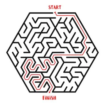 Maze Game background. Labyrinth with Entry and Exit. Stockillustratie