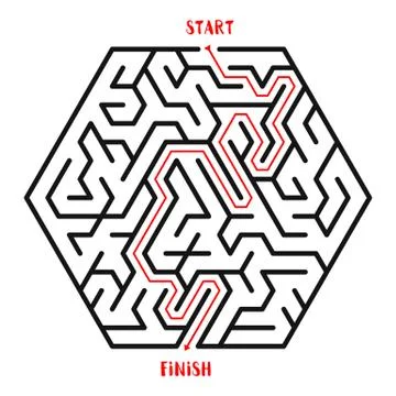 Maze Game background. Labyrinth with Entry and Exit. 스톡 일러스트