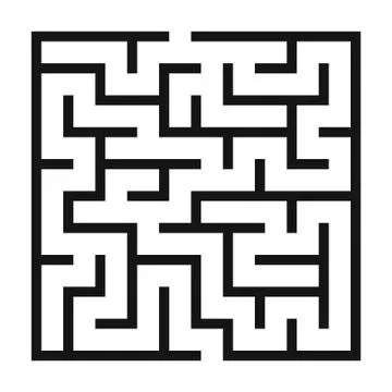 Maze Game background. Labyrinth with Entry and Exit. Illustrazione stock