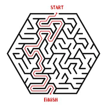Maze Game background. Labyrinth with Entry and Exit. 스톡 일러스트