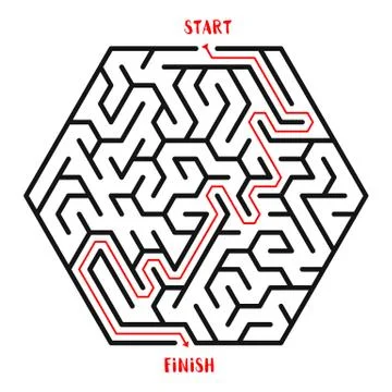 Maze Game background. Labyrinth with Entry and Exit. 스톡 일러스트