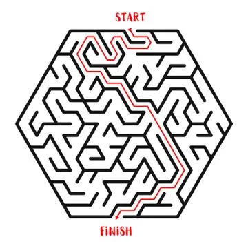 Maze Game background. Labyrinth with Entry and Exit. Illustrazione stock
