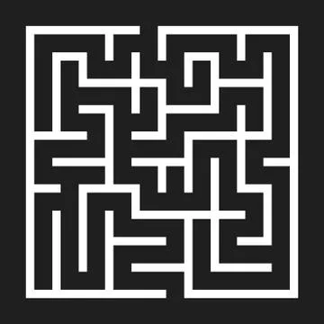 Maze Game background. Labyrinth with Entry and Exit. Illustrazione stock