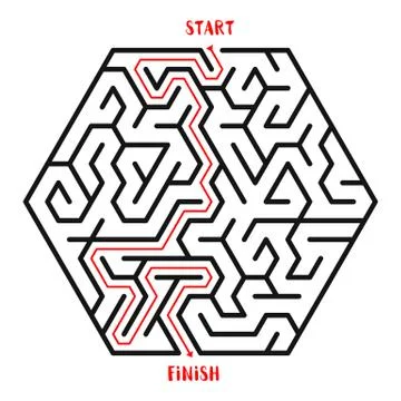 Maze Game background. Labyrinth with Entry and Exit. Illustrazione stock