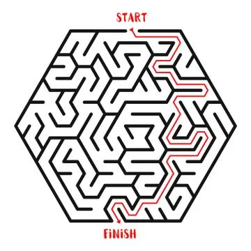 Maze Game background. Labyrinth with Entry and Exit. Stockillustratie