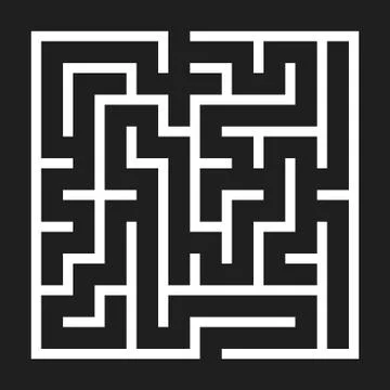 Maze Game background. Labyrinth with Entry and Exit. Illustrazione stock