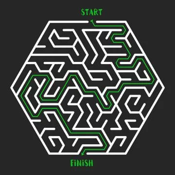 Maze Game background. Labyrinth with Entry and Exit. 스톡 일러스트