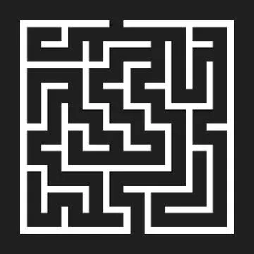 Maze Game background. Labyrinth with Entry and Exit. Stockillustratie