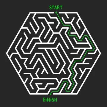 Maze Game background. Labyrinth with Entry and Exit. Stock Illustration