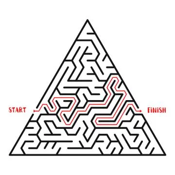 Maze Game background. Labyrinth with Entry and Exit. Illustrazione stock