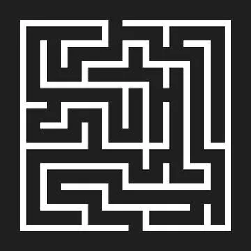 Maze Game background. Labyrinth with Entry and Exit. Stock Illustration