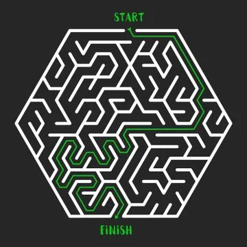 Maze Game background. Labyrinth with Entry and Exit. Stockillustratie